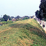 Road along the dike of the Day River near Hanoi