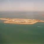 Building site of one of the discharge sluices in the sea dike of the Saemangeum project