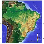 Topografische kaart van Brazilie